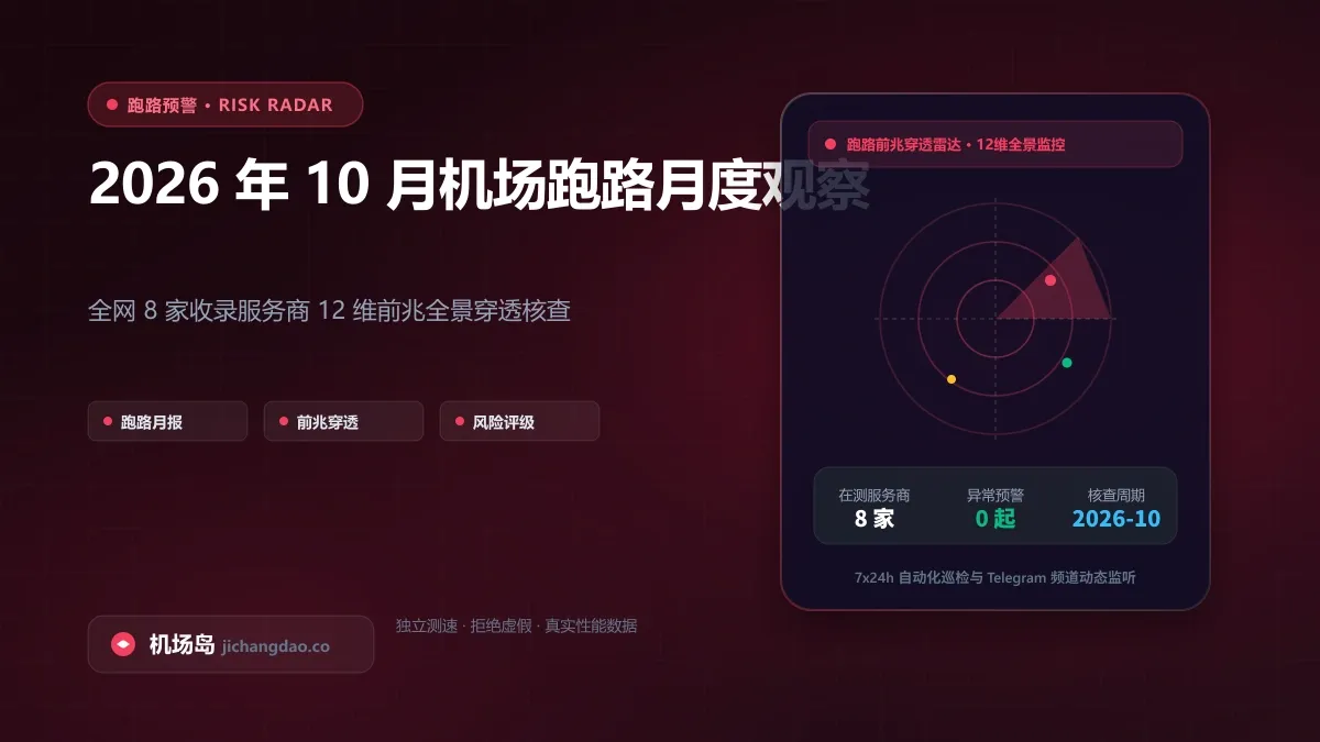 2026 年 10 月机场跑路风险月度观察：全网 8 家收录服务商 12 维前兆全景穿透核查配图