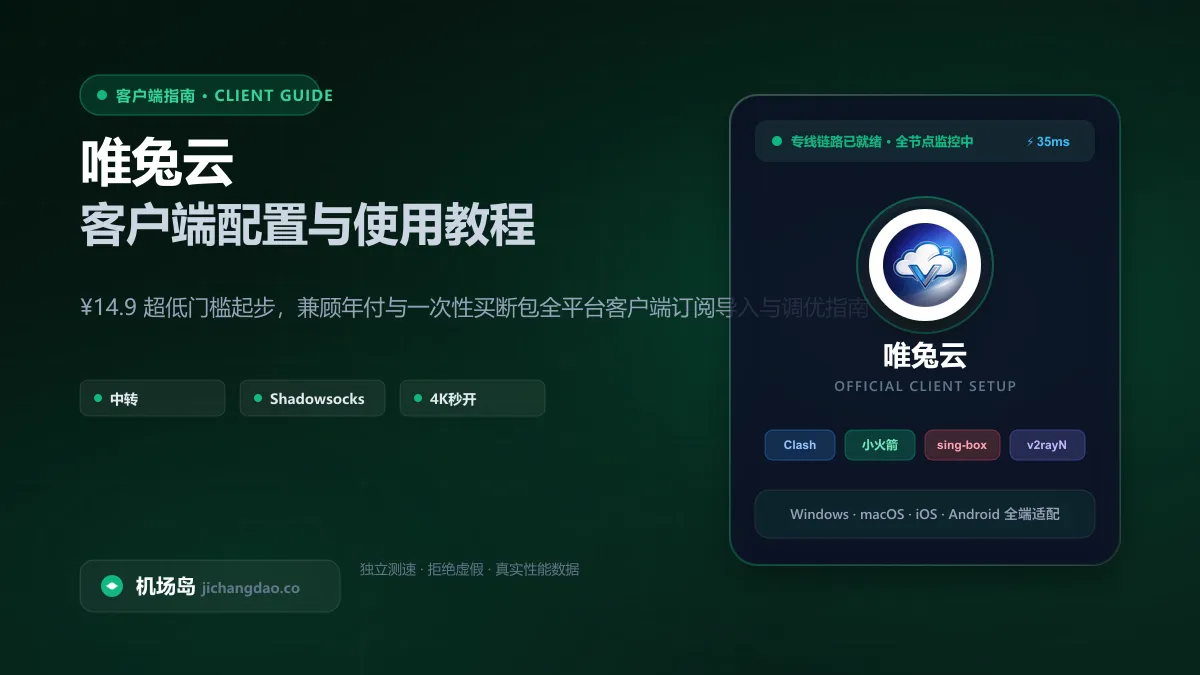 唯兔云通用订阅一键导入与分流规则指南